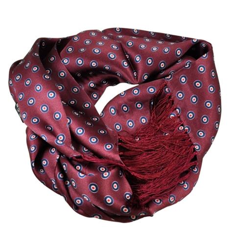 Tootal Mod Roundel Wine Red Mens Silk Scarf From Ties Planet Uk