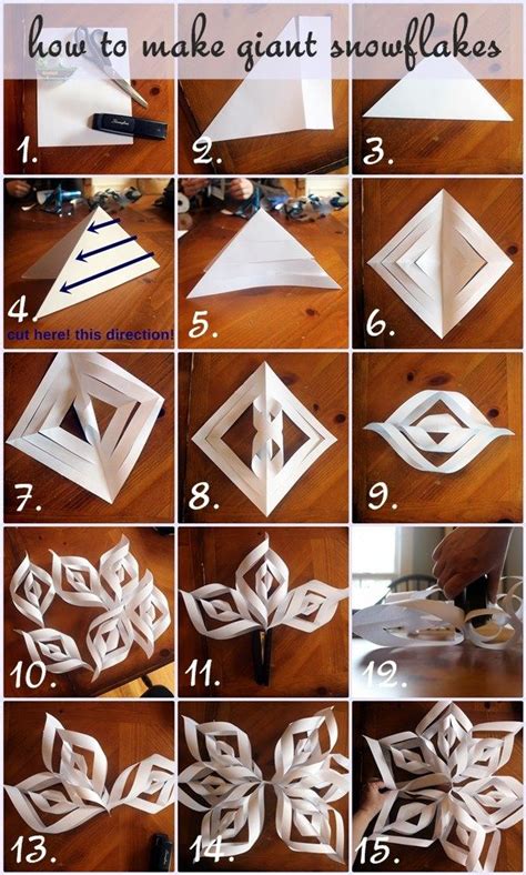 How To Make Giant Paper Snowflakes Step By Step Photo Tutorial