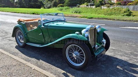 Classic Green Mg Parked On Coastal Road Editorial Stock Image Image