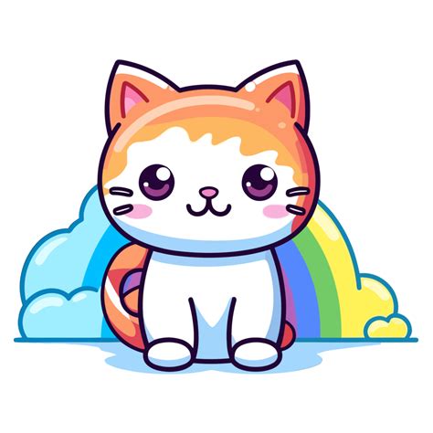 Beautiful Rainbow Cat 24477281 Png