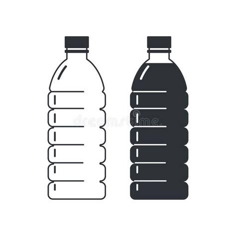Two Plastic Bottles On A White Background Empty And Full Flat Style