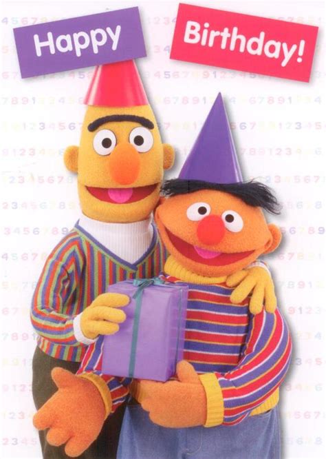 Mt Happy Birthday Ernie And Bert Sesamstraße Postkarte