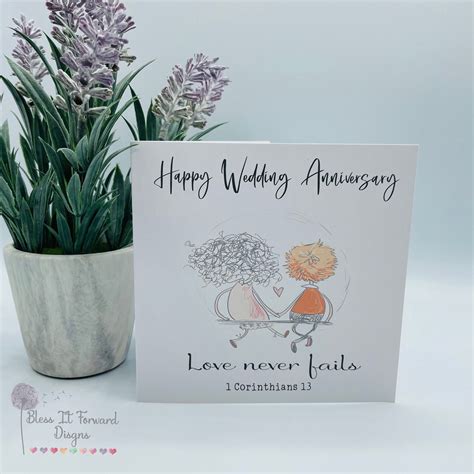 Christian Wedding Anniversary Card Love Is Patient Love Is Etsy