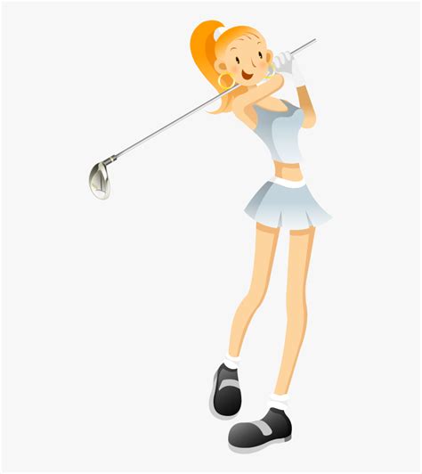 Cartoon Golf Png Download Cartoon Girl Golfer Transparent Png Kindpng