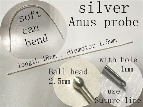 Jz Medical Anorectal Instrument Soft Can Bend Silver Anus Probe Double Ball Head Anal Fistula