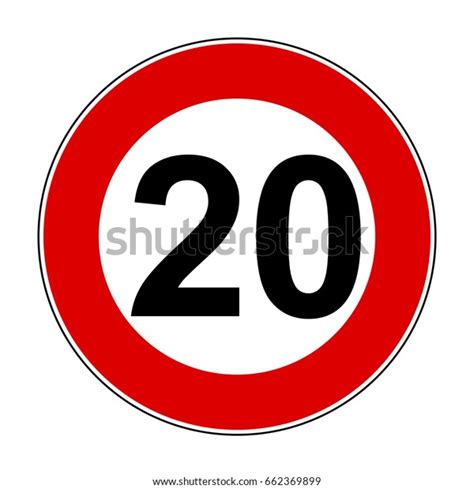 Speed Limit Signs 20 Km Stock Stock Vector Royalty Free 662369899