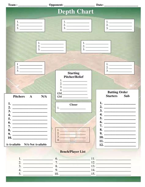 Printable Baseball Roster Template Vlrengbr