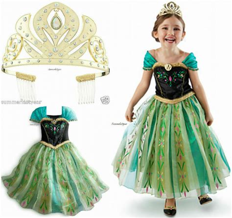 Princess Anna Coronation Costume With Tiara Girls 78 ~disney Store