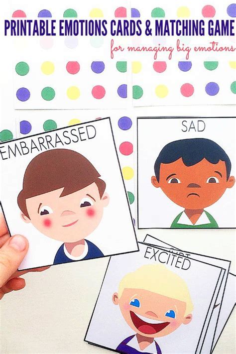 Managing Big Emotions Printable Emotions Cards And Matching Game