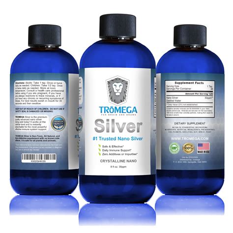 Tromega Colloidal Silver 8 Oz Mineral Liquid Supplement Daily