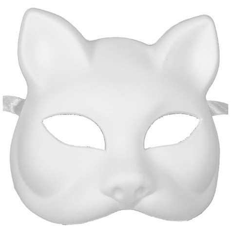 White Cat Mask Blank Arts And Crafts Masks Venetian