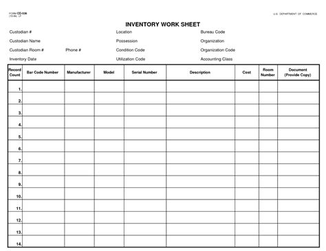 Printable Inventory Sheet Sample Forms And Template Vrogue Co