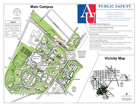 Map Of American University Campus Ferry Map