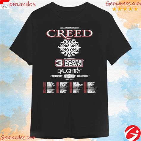 Creed Summer Of 99 Tour 2024 Shirt