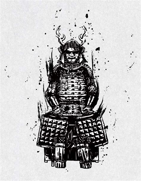 Overall Image Of Samurai Wearing Armor Drawing Ai Illustrator File