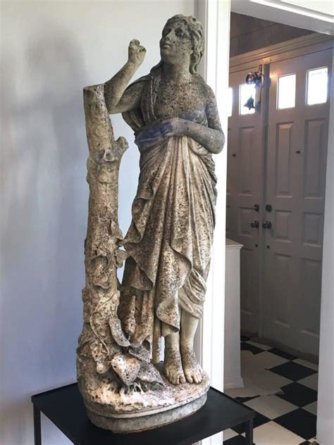English Carved Marble Statue Of Young Woman On Tiptoes For