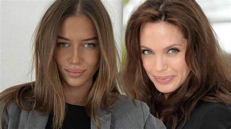 brad pitt s 27 year old girlfriend nicole poturalski sizzles while giving angelina jolie vibes