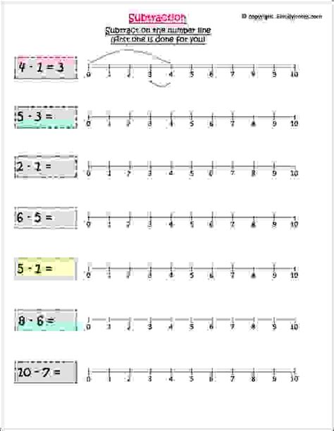 Open Number Line Subtraction Worksheet Worksheets For Kindergarten