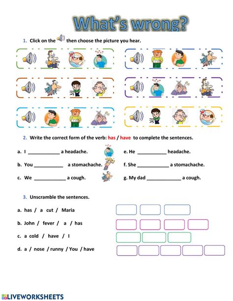 Illnesses And Health Problems Interactive And Downloadable Worksheet