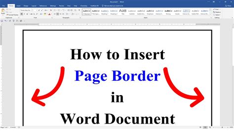 How To Insert Page Border In Word Document Youtube