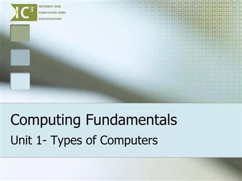 Ppt Computing Fundamentals Powerpoint Presentation Free Download