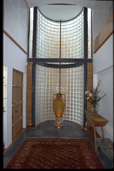 Looking Up Curved Glass Brick Feature Wall