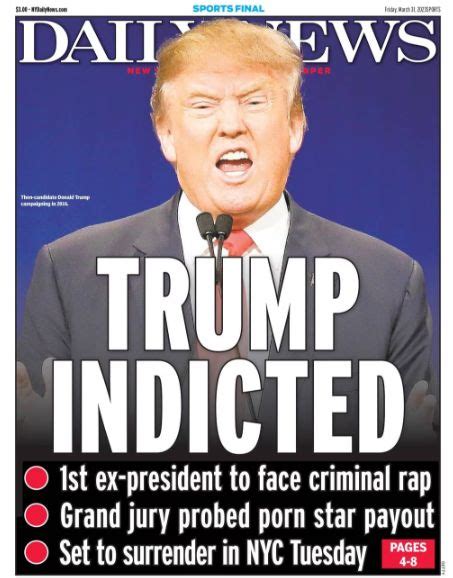 New York Daily News Sums Up Donald Trumps Latest Legal Woe With 2 Words Huffpost Uk Politics