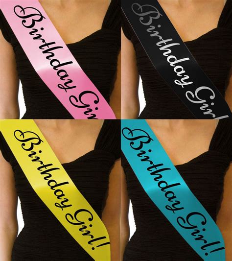 Over the hill birthday party hats. Birthday Girl Sash 16th 18th 21st 30th 40th 50th 60th ...