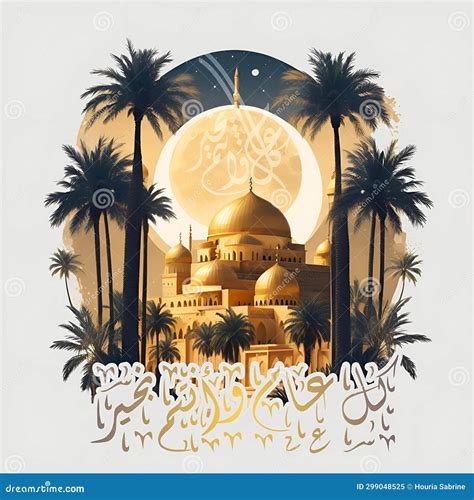 Ramadan Kareem Illustration For Greeting Cards Designed With 3d Gold