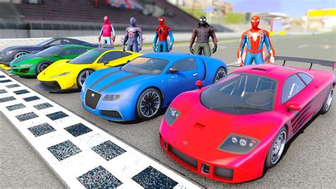 Squad Spiderman With Racing Cars Challenge Homemade Suit Spidermanps4
