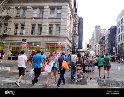 The Vibrant Broadway Avenue In Soho Manhattan New York City Usa