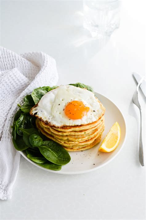 Savory Pancakes With A Fried Egg And Spinach Sugar Salted