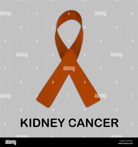 3d Illustration Kidney Cancer Script Below An Orange Awareness Ribbon