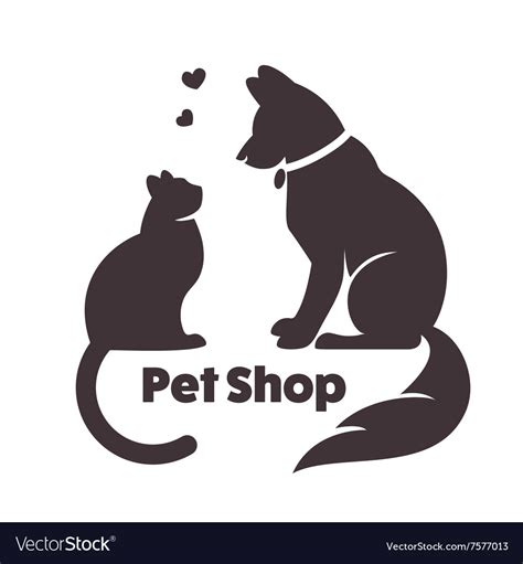 Cat And Dog Signs Logo Royalty Free Vector Image