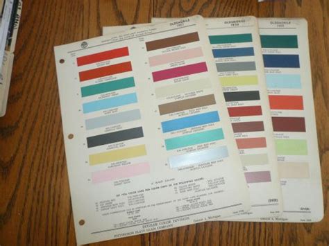 Buy 1955 1956 1957 Oldsmobile Ditzler Color Chip Paint Samples In