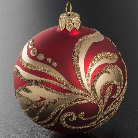 Christmas Bauble With Artistic Gold Decorations 8cm Online Sales On