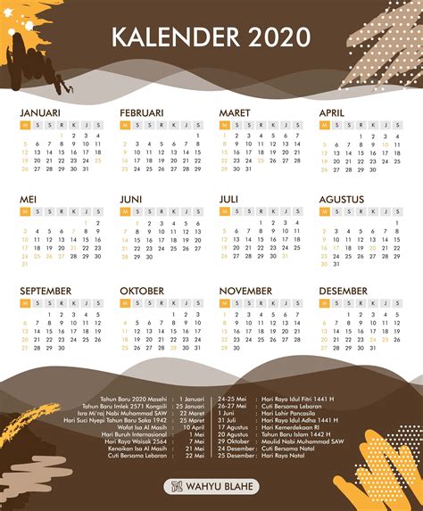Kalender 2020 Indonesia Lengkap Dengan Hari Libur Nasional Kalender
