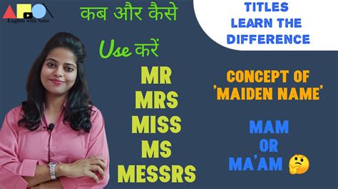 Learn English Speaking Through Hindi Correct Use Of Titles Mr Mrs Ms