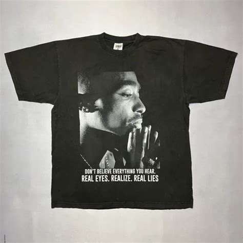 Vintage 2pac Tupac Shakur Real Eyes Realize Real Lies T Shirt 2xl 49