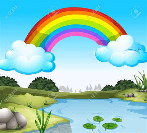 Easy Rainbow Scenery Drawing How To Draw Easy And Simple Scenery For