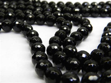 Black Onyx Beads 8mm Beads Faceted Beads 6mm Beads Faceted