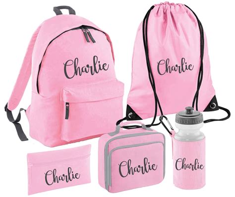 Personalised Back To School Set Bundle Backpack Gym Lunch Bag Etsy Uk