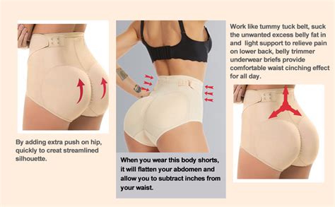 Nonecho Womens Padded Underwear Butt Lifter Hip Enhancer High Waist Shapewear Toning Buttock