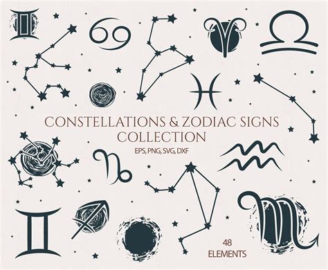 Zodiac Constellations Typographic Design Svg Scene Creator Identity