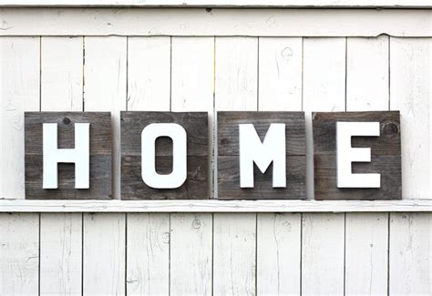Home Sign On Reclaimed Wood With Dimensional Painted Letters