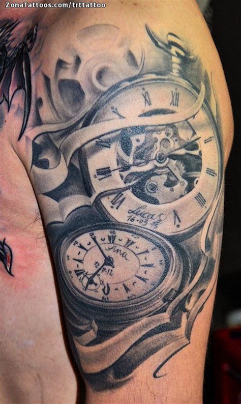 Los mejores tatuajes del mundo para hombres en el brazo imagenes. Tatuaje de Relojes, Hombro