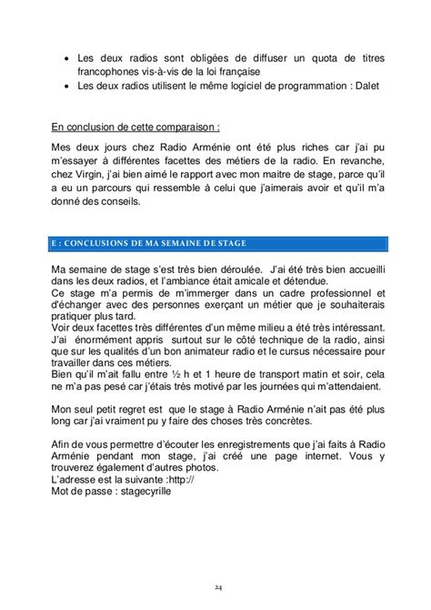 Exemple De Conclusion Rapport De Stage 3eme - Exemple de ...