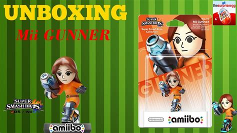 New Unboxing Amiibo Mii Gunner No 50 Wiiu Super Smash Bros Collection Youtube