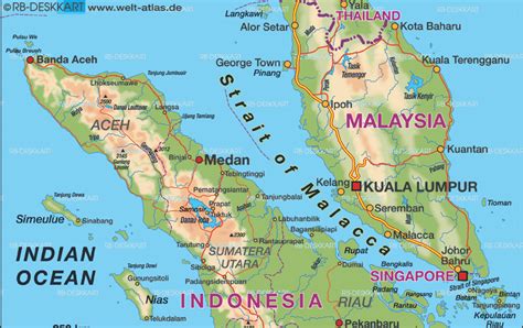 Map Of Malaysia Strait Of Malacca Maps Of The World