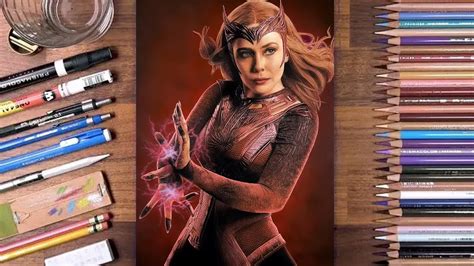 Drawing Scarlet Witch Time Lapse Draw Cc Youtube